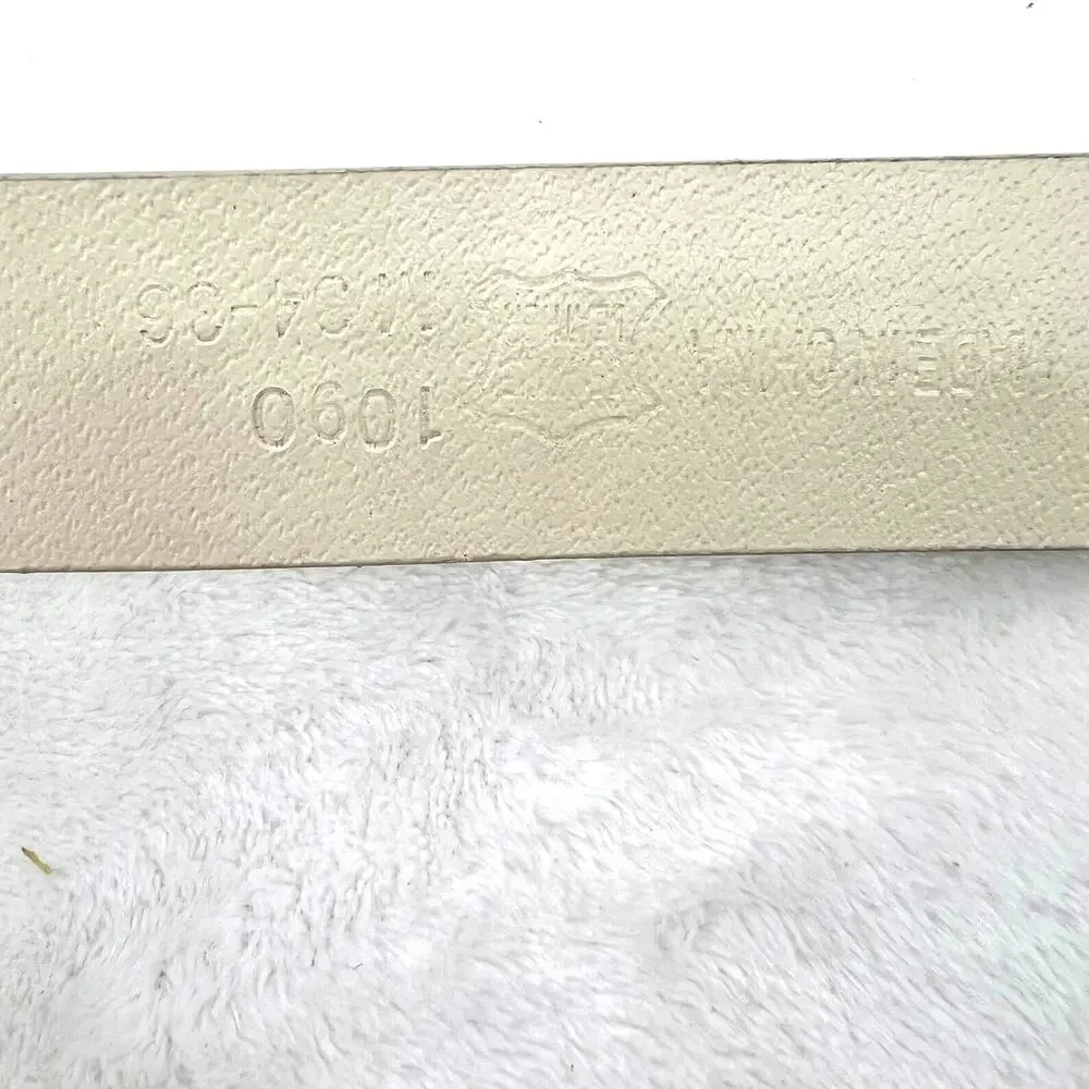 Bone Color Embellished Leather Belt L Western Sparkle Fairy Retro Casual